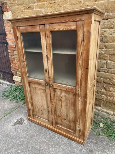 Antique Pine Glazed Housekeeper's Cupboard Pantry, c 1860
