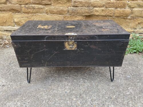 Antique Militaria Travel Trunk Box Lamp Table Coffee