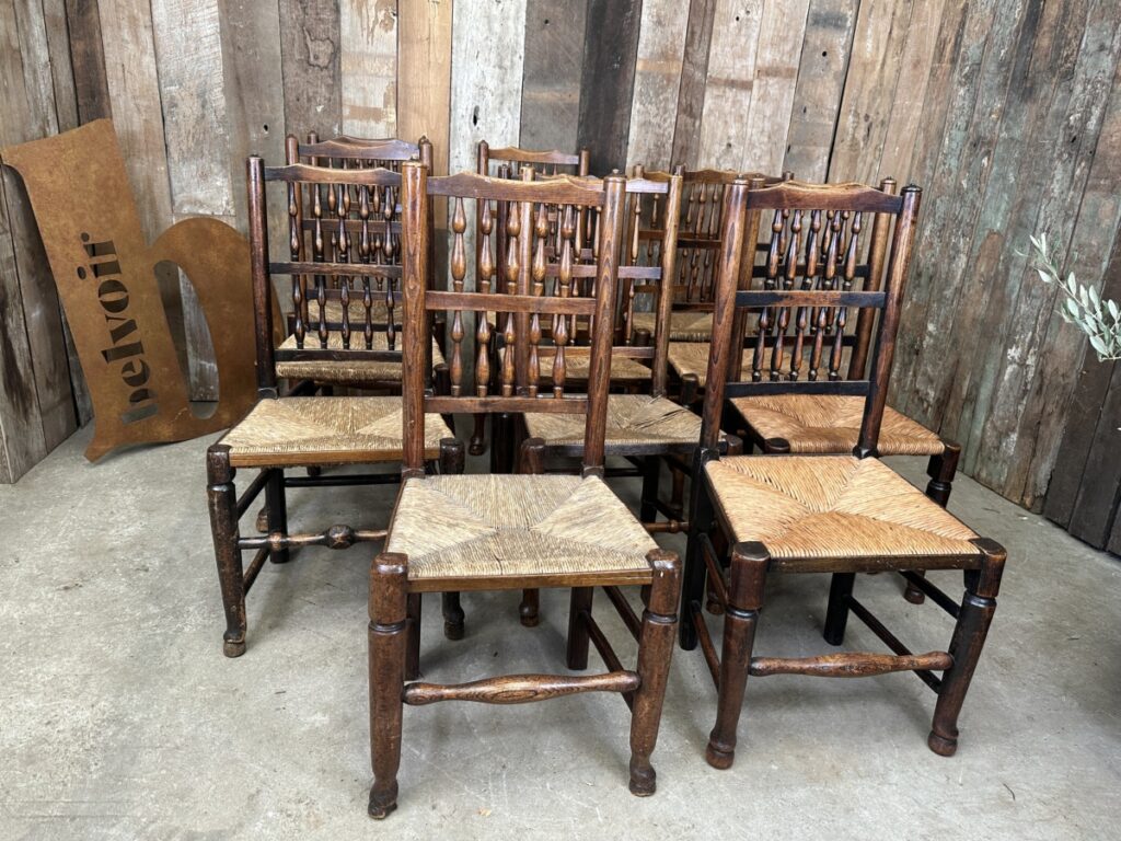 Rush Seated Dining Spindleback Chairs