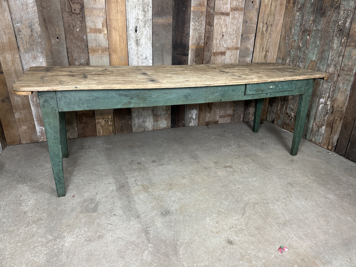 Chestnut Large Refectory Dining Verdigris Table
