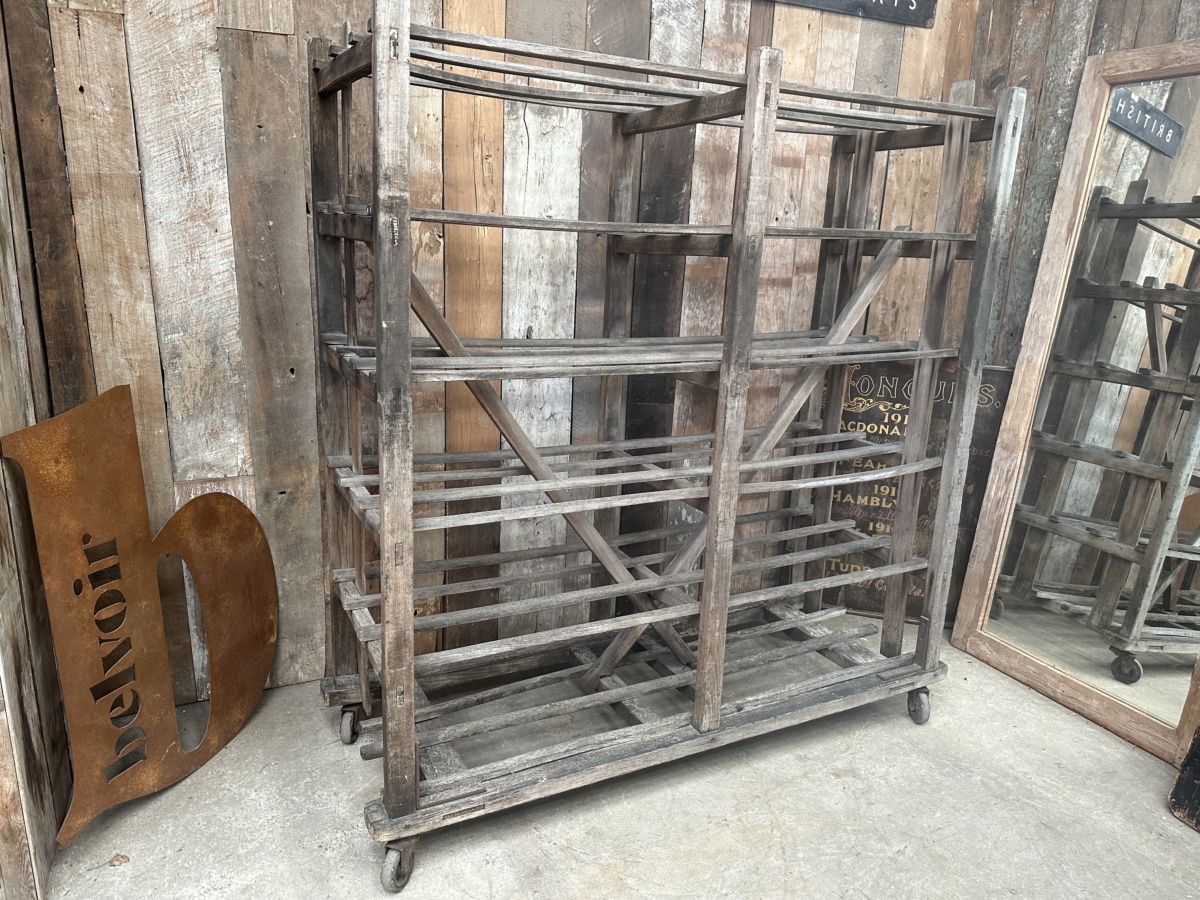 French Large Pine Baker's Rack