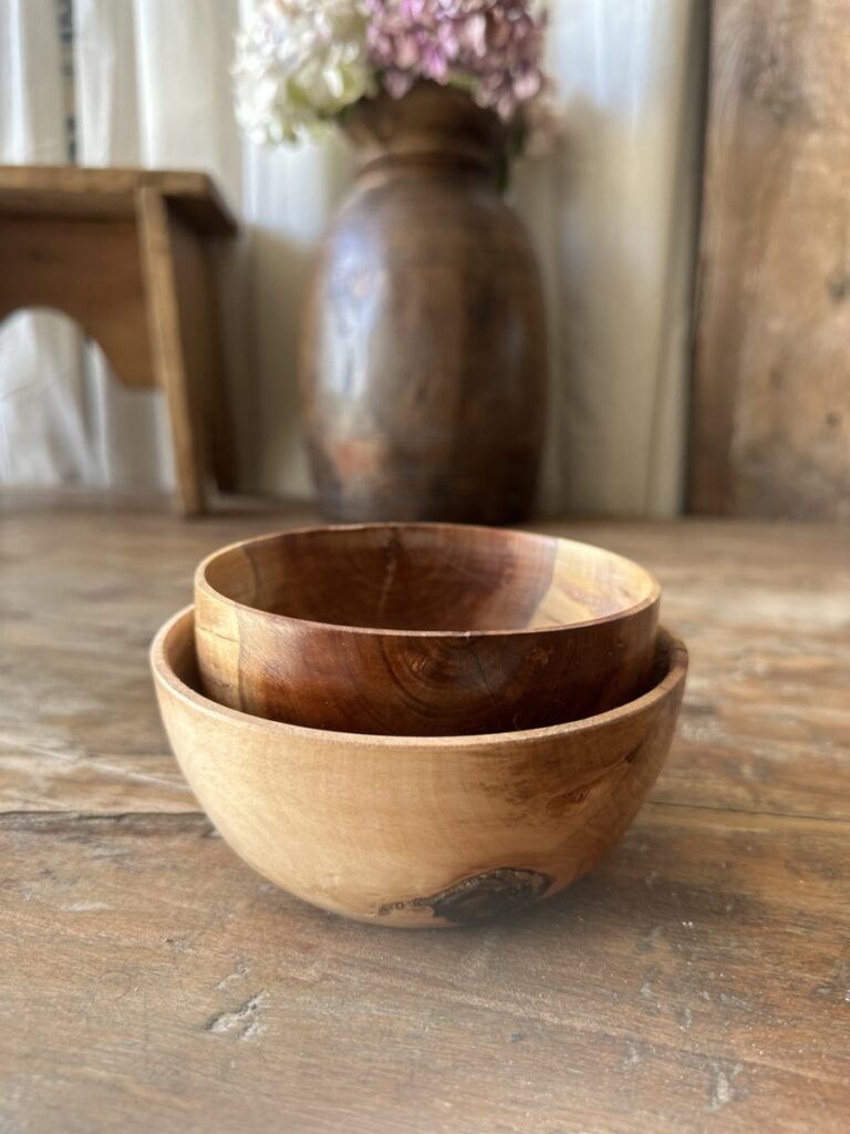 Set of 2 Handmade wooden bowls