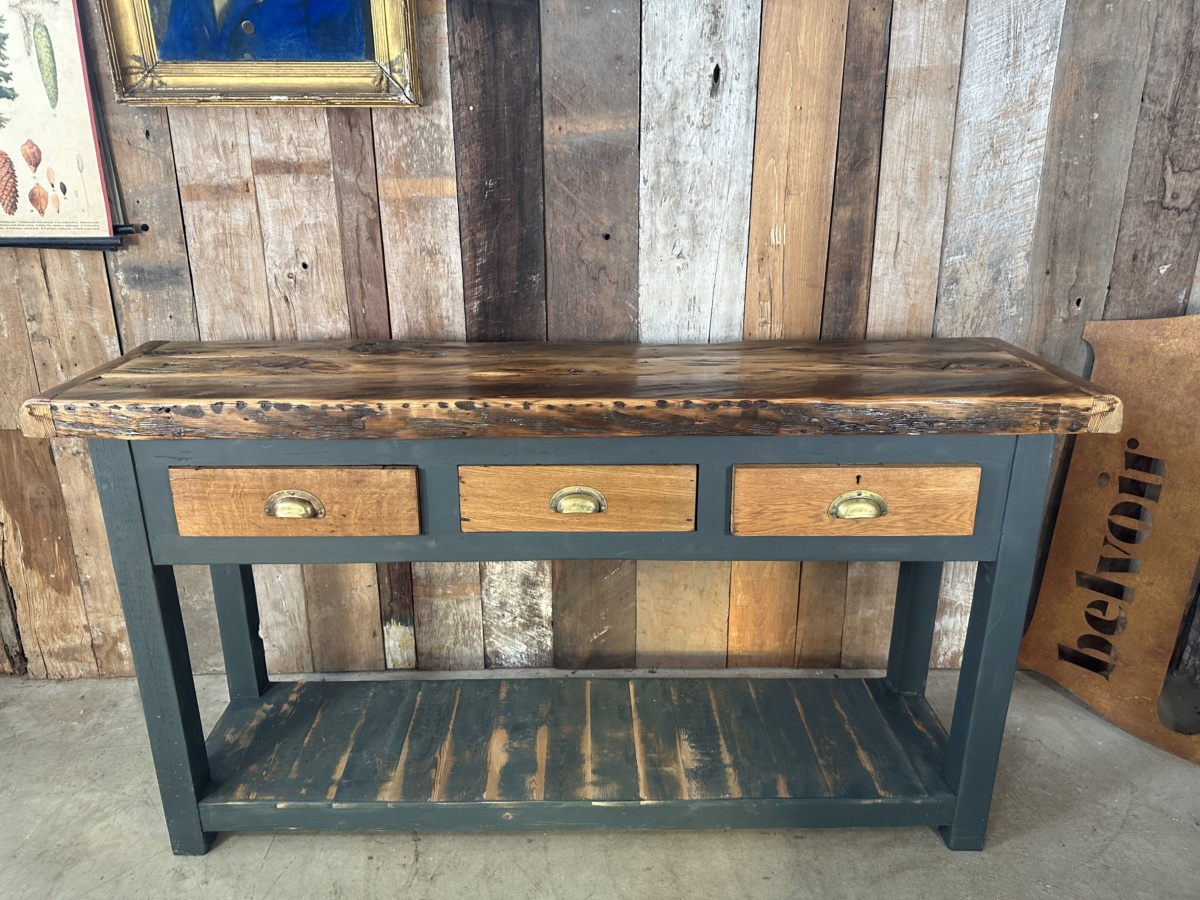 Pine and Oak Console Painted Hall Table