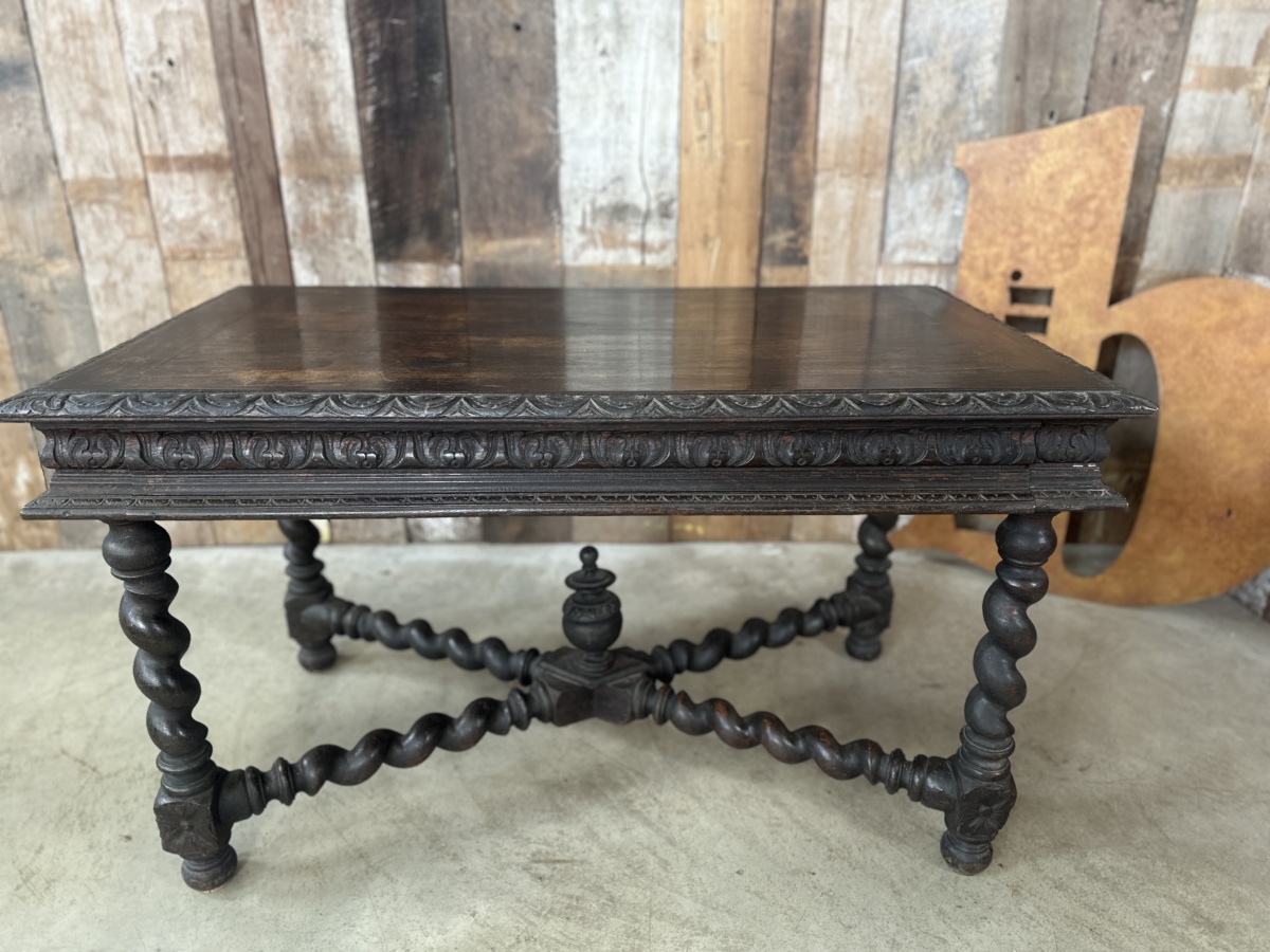 Baroque Oak Gothic Barley Twist Refectory Dining Table