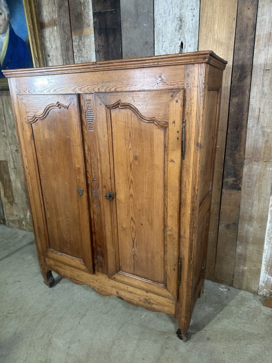 French Pine Armoire Linen Housekeeper Hall Pantry Cupboard