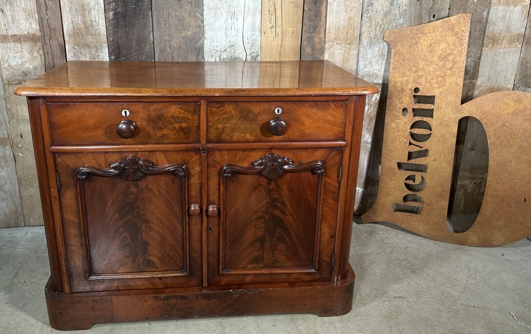 Victorian Mahogany Two Door Cupboard Larder Sideboard