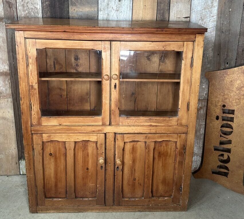 Pine Hall Kitchen Larder Half Glazed Cupboard