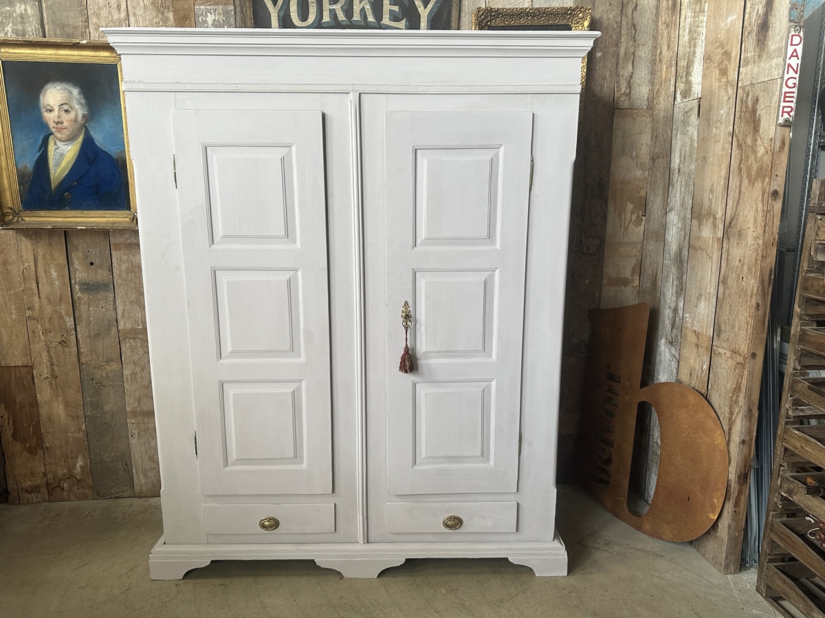 French Painted Double Armoire Wardrobe