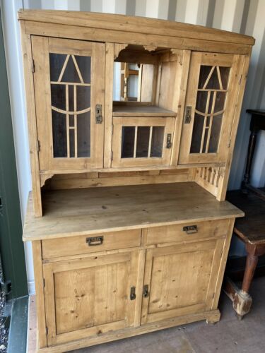 Antique French Pine Dresser Housekeeper's Cupboard, c 1880