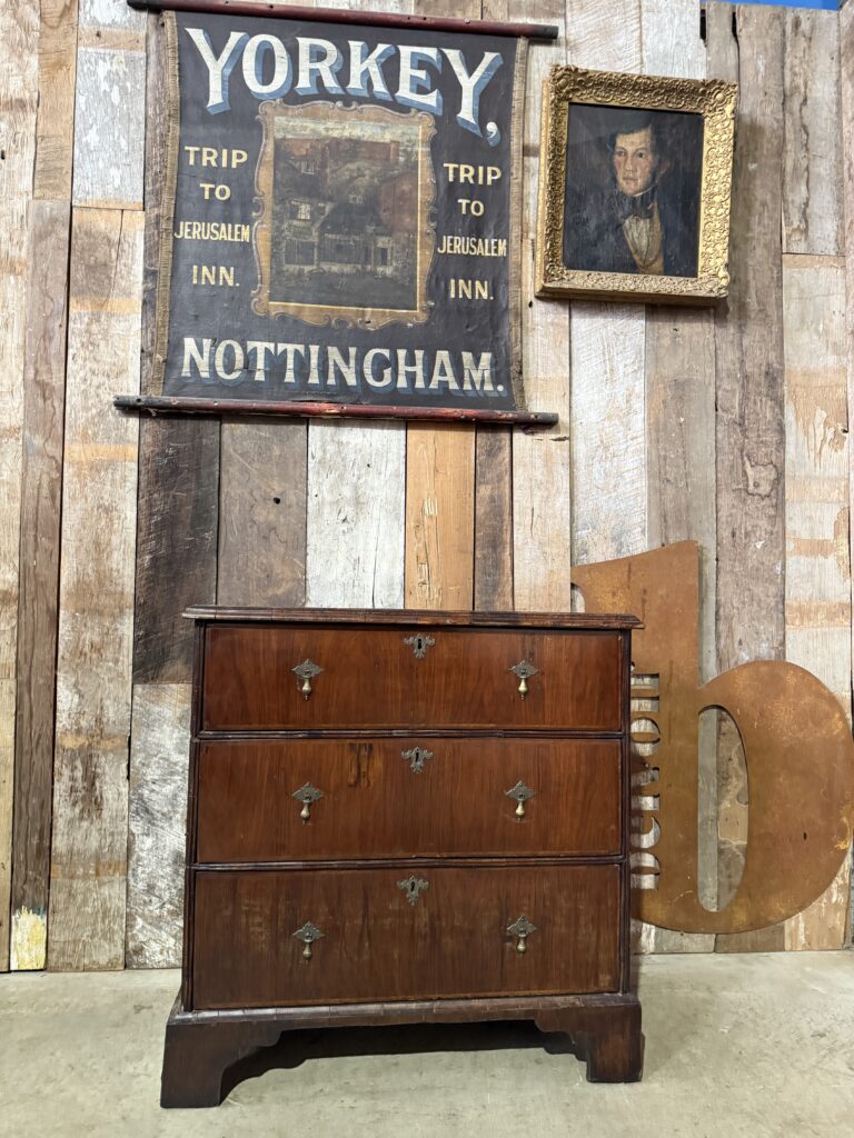 Antique George I Walnut Three Drawer Chest of Drawers