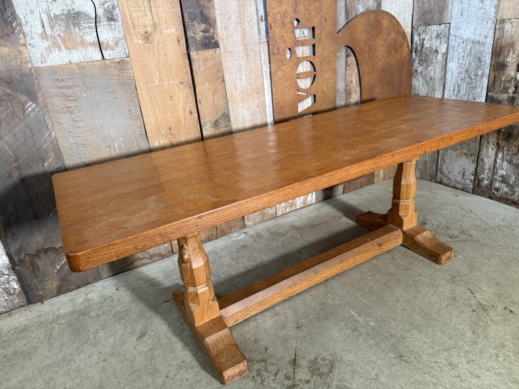 Vintage Oak Arts and Crafts Robert ‘Mouseman’ Thompson Rectangular Coffee Table